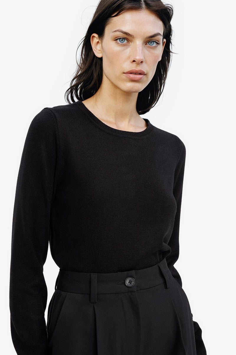 ديفاكتو بلوفر تريكو قصة عادية برقبة دائرية - Image 1